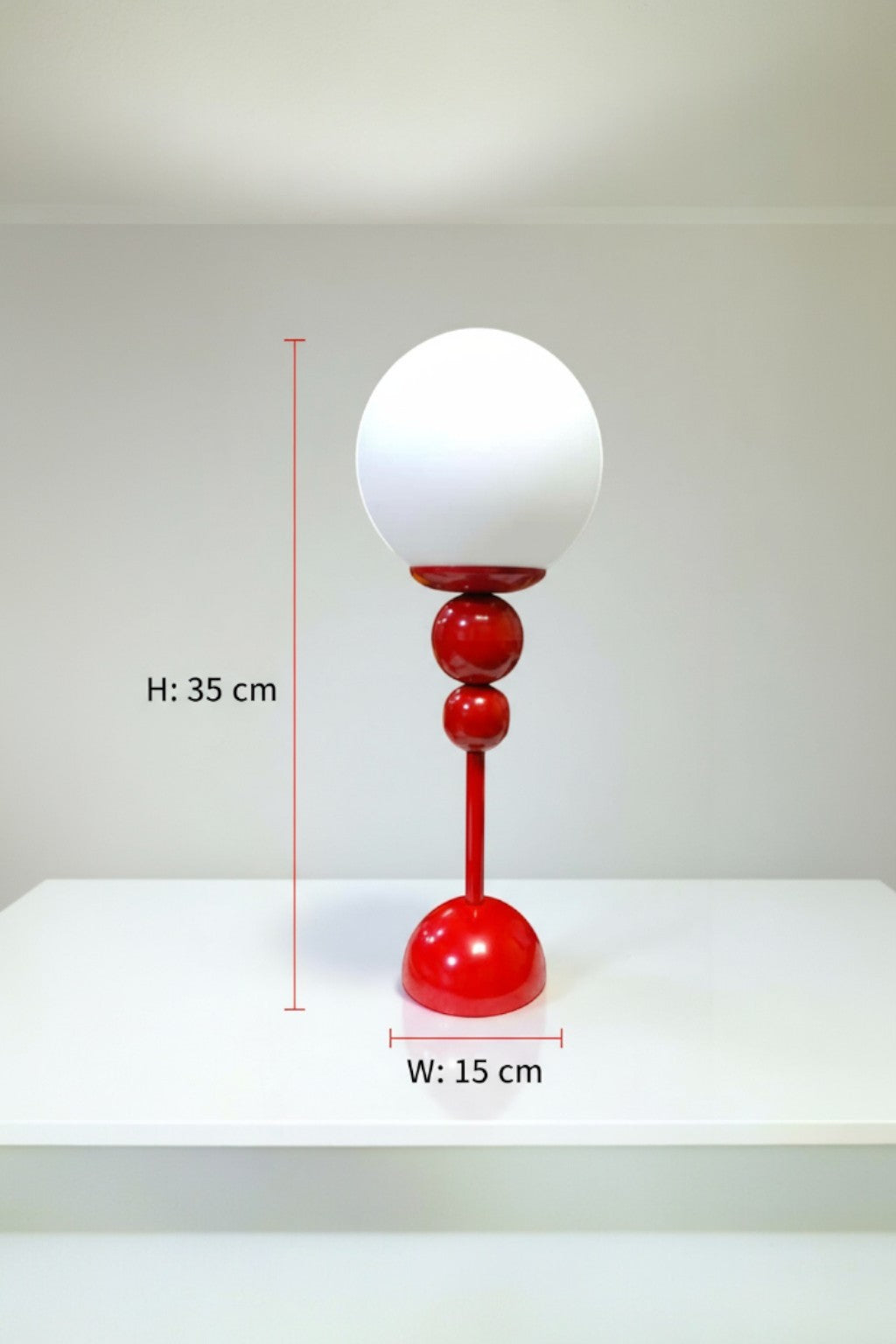 Bety Masa Lambası Kırmızı Glop Camlı