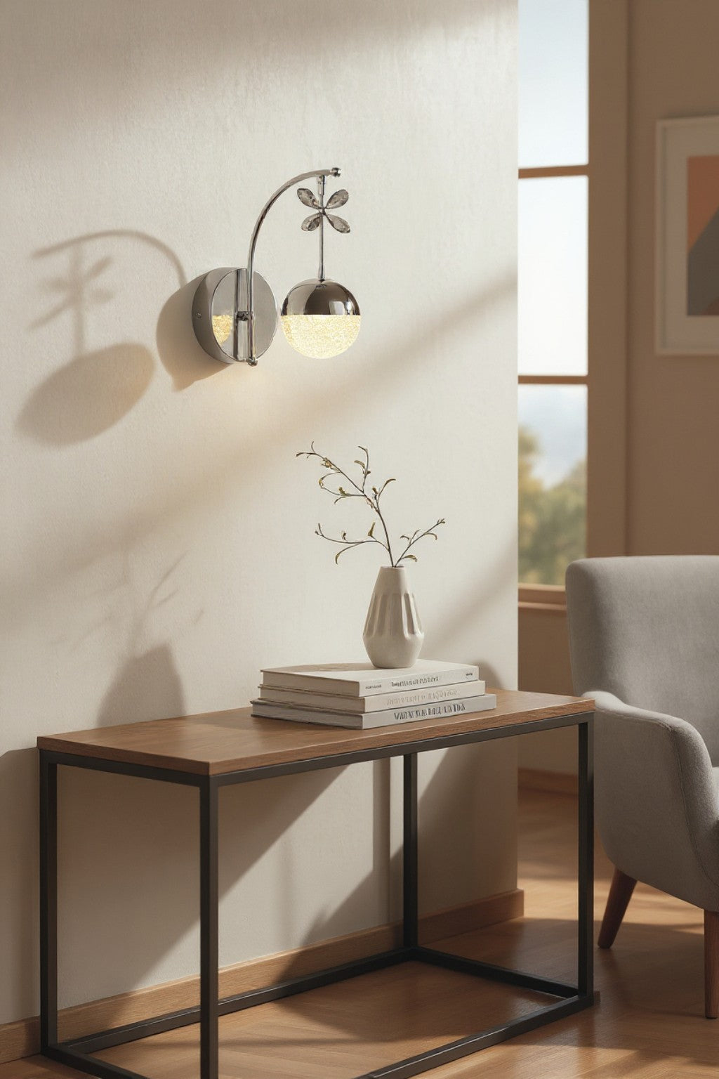 Şeker  Duvar Aplik Krom Ledli