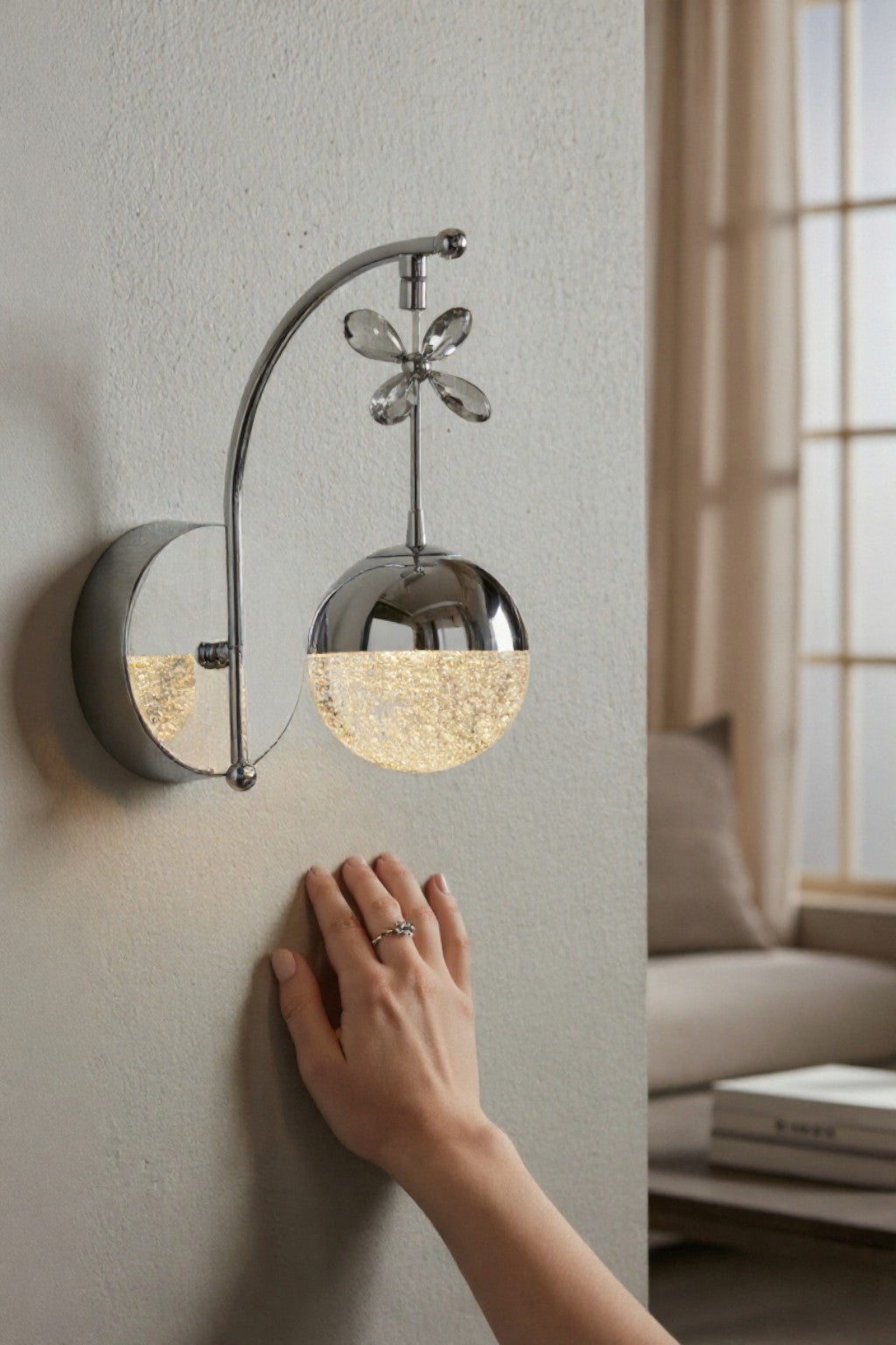 Şeker  Duvar Aplik Krom Ledli