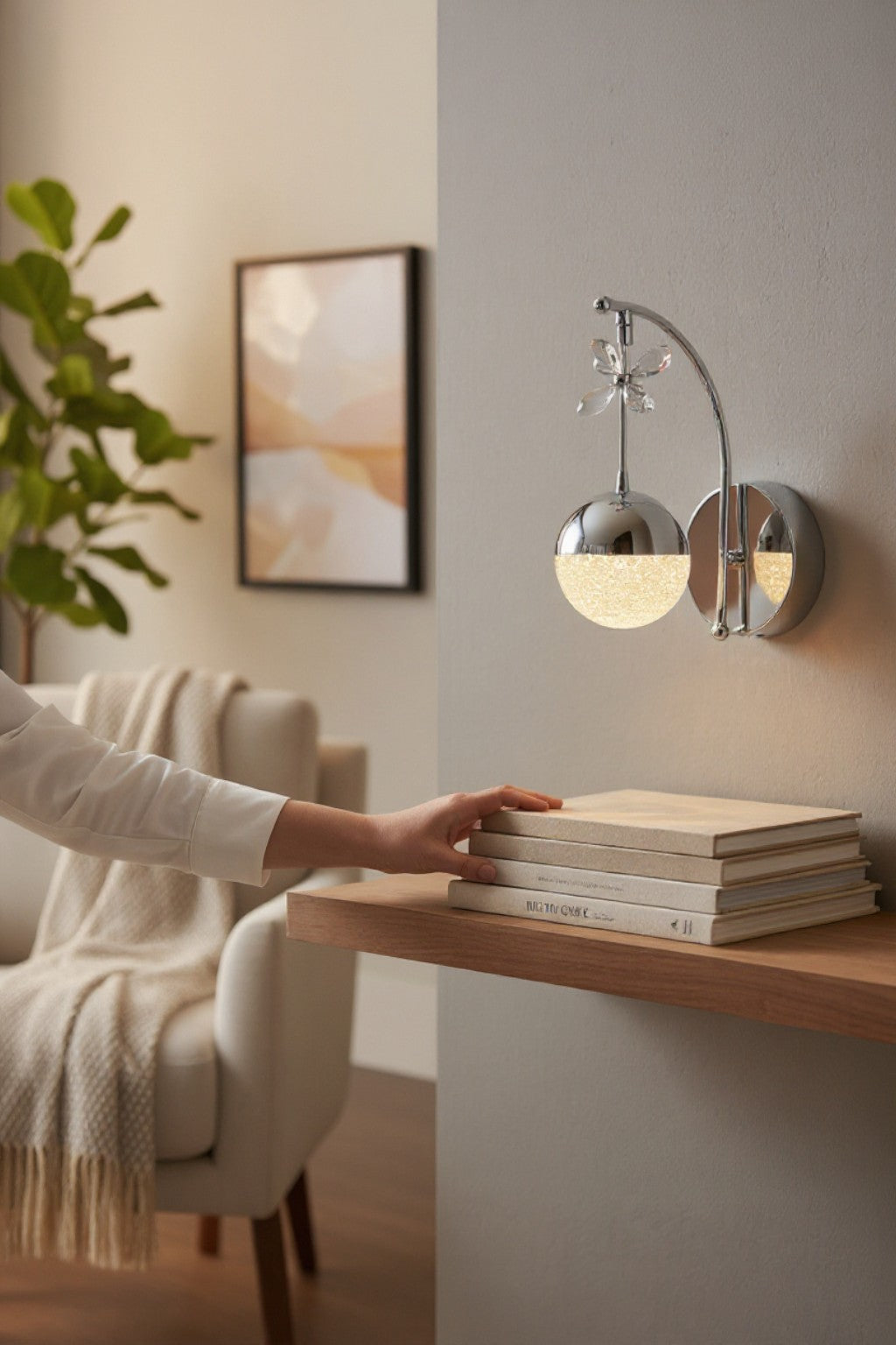 Şeker  Duvar Aplik Krom Ledli