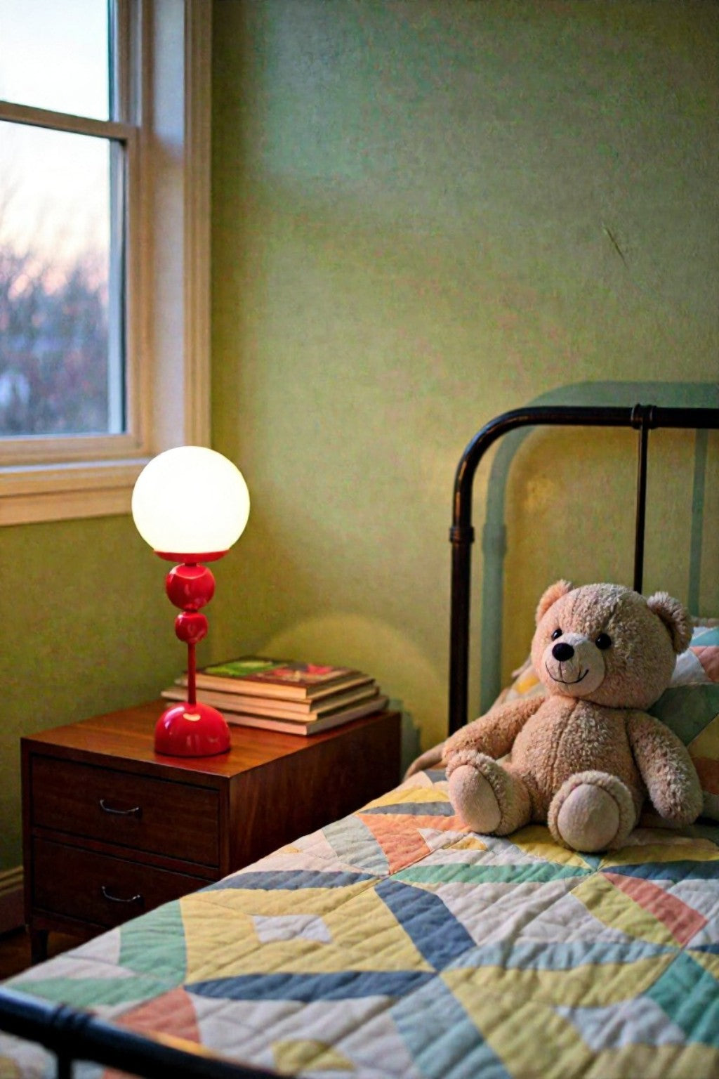 Bety Masa Lambası Kırmızı Glop Camlı