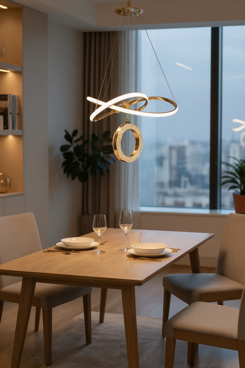 Kar Çiçeği Led Avize Gold 3 Renk