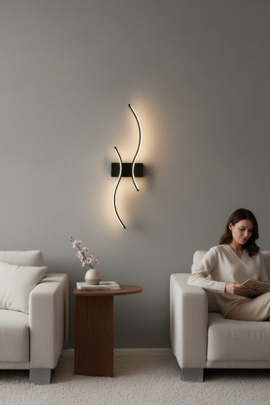 Slim Aplik Ledli Siyah 3 Renk